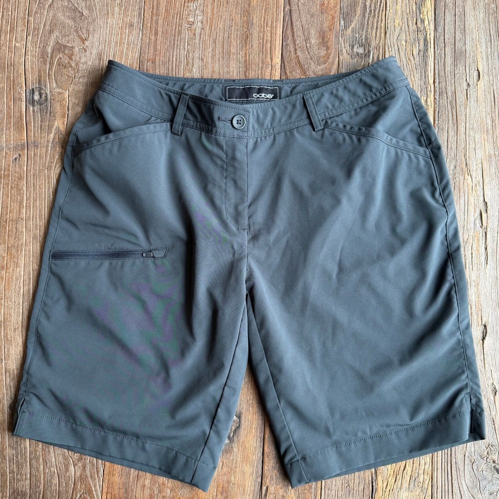 Oobe Womens Performance Hiking Shorts Gray Size 4 Zip Pocket Lightweight Active
